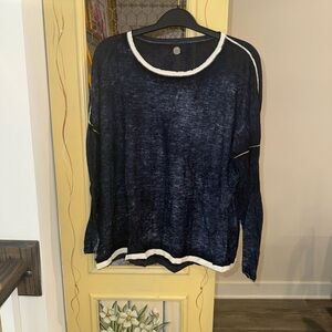 Anthropologie Navy and White Sweater